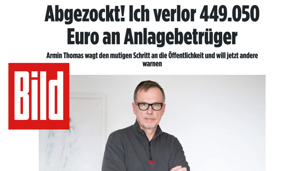 BILD vom 11.03.2025: „Abgezockt! Ich verlor 449.050 Euro an Anlagebetrüger“<span>Rechtsanwältin Tanja Nauschütz als Expertin für Anlagebetrug in BILD </span>