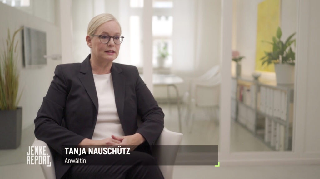 ProSieben am 3.11.2025 um 20.15 Uhr: „JENKE.REPORT“. Rechtsanwältin Tanja Nauschütz als Expertin in der Reportage „Der Traum vom schnellen Geld – Wie werde ich reich?“<span>Millionen Menschen träumen vom schnellen Reichtum - und genau diesem Traum widmet Jenke von Wilmsdorff seinen Report. Im Internet werden Daytrading, Dropshipping oder Kryptowährungen als sichere Wege zu großem Geld beworben. Wem kann man trauen? Wie sicher sind solche Modelle? Lohnt es, sein Geld mit Tipps von Social Media zu investieren?</span>